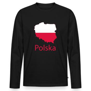 Polska - T-shirt manches longues Premium bio Homme - noir - Devant - Nico (187cm)