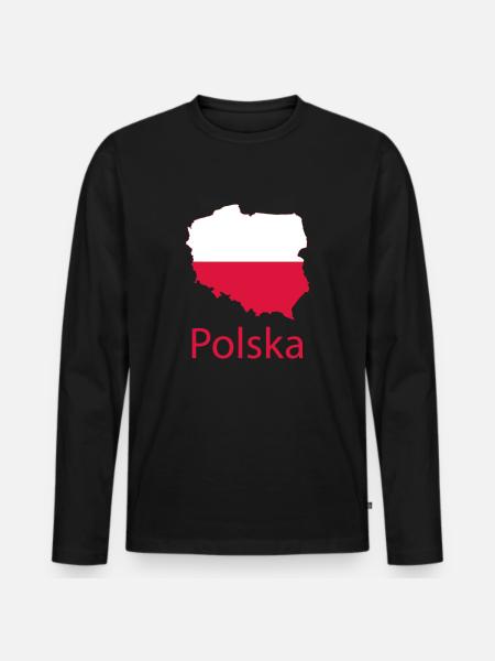 Polska - Men's Premium Organic Long Sleeve Shirt - black