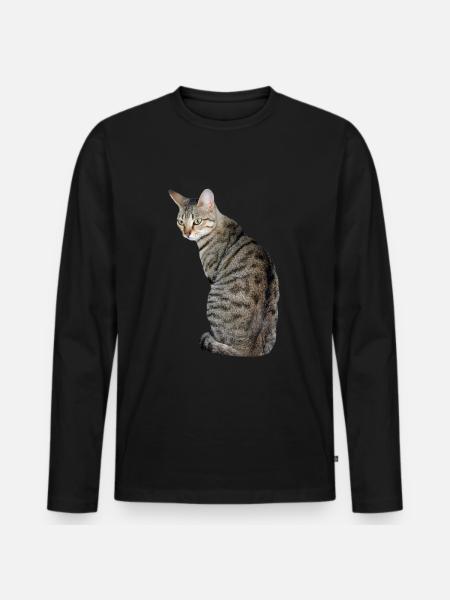 Katze Kätzchen Tigerkatze - Männer Premium Bio Langarmshirt - Schwarz