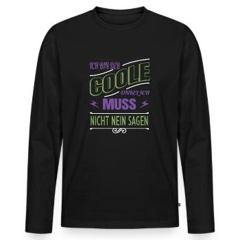 cool sayings cool uncle trait - Men's Premium Organic Long Sleeve Shirt - black - Front - Nico (187cm)