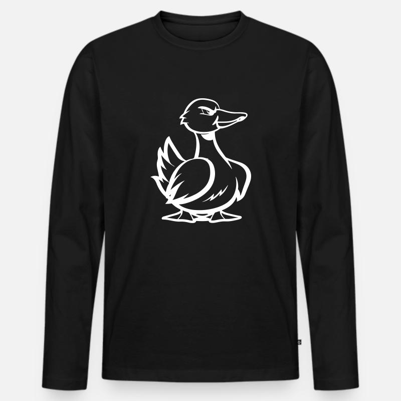 ente comic - Männer Premium Bio Langarmshirt - Schwarz