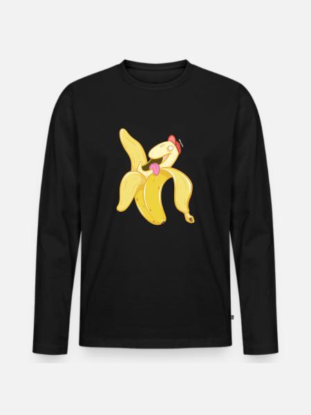 Banane heureuse - T-shirt manches longues Premium bio Homme - noir