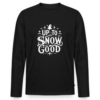 Jusqu’à la neige bonne - T-shirt manches longues Premium bio Homme - noir - Devant - Nico (187cm)