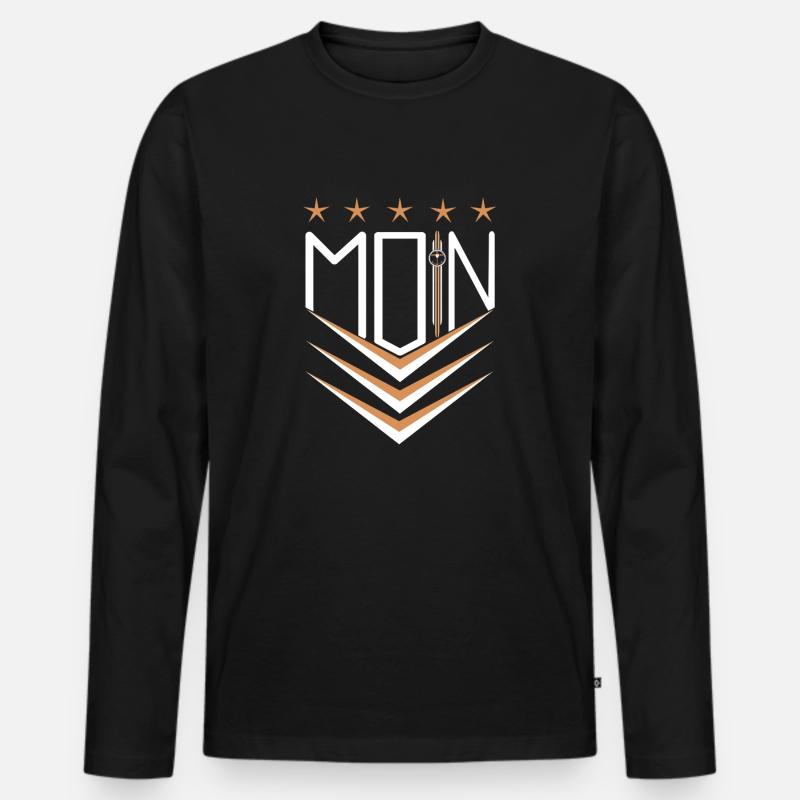 moin moin - Männer Premium Bio Langarmshirt - Schwarz