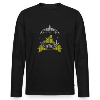 Ugly christmas sweater Motorrad Stoppi - Männer Premium Bio Langarmshirt - Schwarz - Vorne - Nico (187cm)
