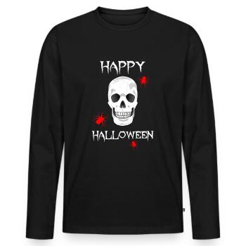 HALLOWEEN skull spiders - Men's Premium Organic Long Sleeve Shirt - black - Front - Nico (187cm)