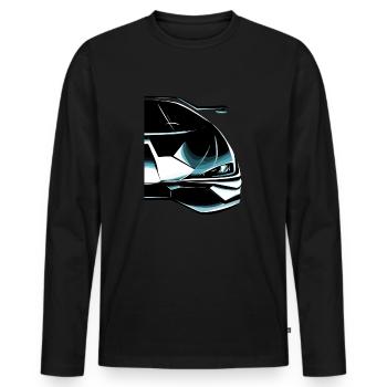 Men's Car Design - Men's Premium Organic Long Sleeve Shirt - black - Front - Nico (187cm)