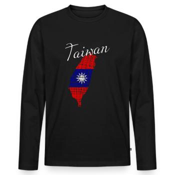 Taiwan - Männer Premium Bio Langarmshirt - Schwarz - Vorne - Nico (187cm)