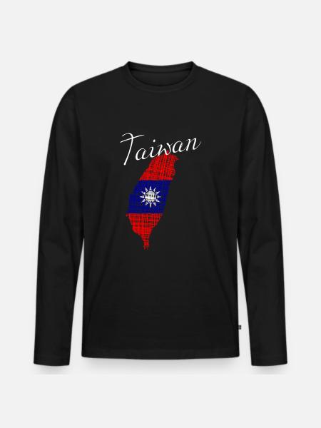 Taiwan - Männer Premium Bio Langarmshirt - Schwarz