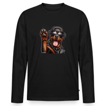 Rottweiller Salut - T-shirt manches longues Premium bio Homme - noir - Devant - Nico (187cm)
