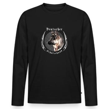 Deutscher Schäferhund - Männer Premium Bio Langarmshirt - Schwarz - Vorne - Nico (187cm)