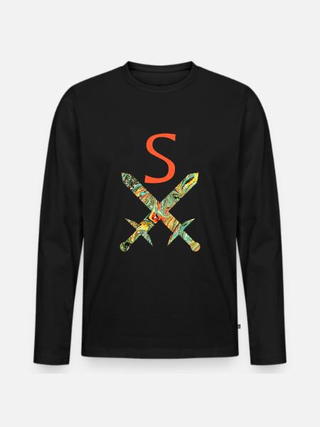 Épées croisées E 200 S - T-shirt manches longues Premium bio Homme - noir