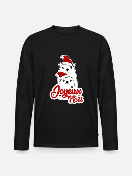Joyeux Noel Noël fêter noël - T-shirt manches longues Premium bio Homme - noir