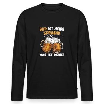 Biertrinker Spruch Bier trinken und Bierliebhaber - Männer Premium Bio Langarmshirt - Schwarz - Vorne - Nico (187cm)