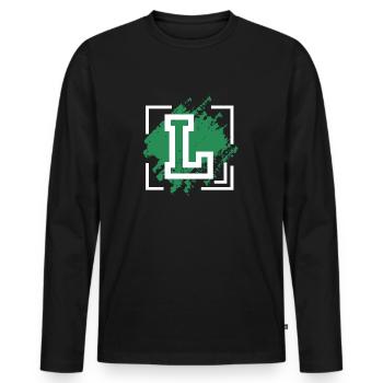 Letter [L] Graffiti - Men's Premium Organic Long Sleeve Shirt - black - Front - Nico (187cm)