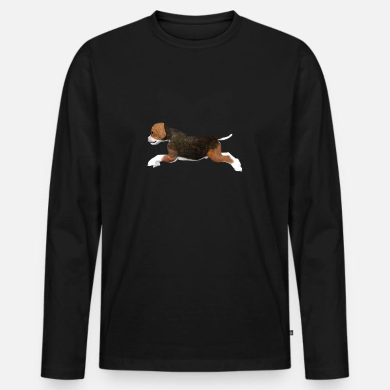 Beagle Welpe - Männer Premium Bio Langarmshirt - Schwarz