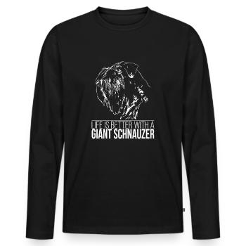 GIANT SCHNAUZER LIFE is better Chien Wilsigns - T-shirt manches longues Premium bio Homme - noir - Devant - Nico (187cm)