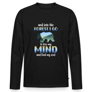 Nature Recreation Hirsch - Men's Premium Organic Long Sleeve Shirt - black - Front - Nico (187cm)