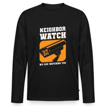 Nachbar Freundschaft Bier Feier - Männer Premium Bio Langarmshirt - Schwarz - Vorne - Nico (187cm)