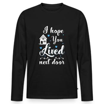 Voisins du quartier Bière Bons Voisins - T-shirt manches longues Premium bio Homme - noir - Devant - Nico (187cm)