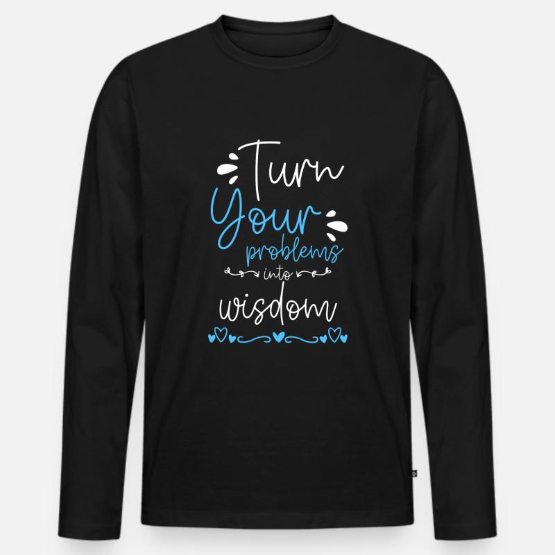 Problem Spaß Kein Problem Motto - Männer Premium Bio Langarmshirt - Schwarz