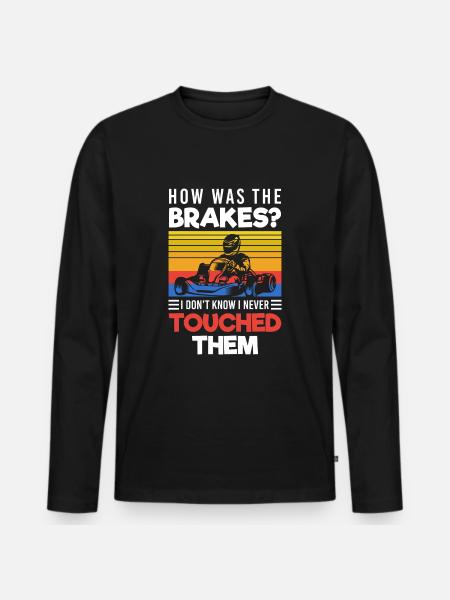 Gokart kører racing karting - Premium økologisk langærmet T-shirt til mænd - sort