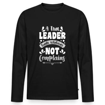 Boss Job Firma Team - Männer Premium Bio Langarmshirt - Schwarz - Vorne - Nico (187cm)