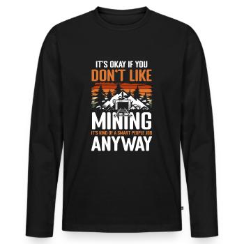 Coal Shovel Miner Treasures - Men's Premium Organic Long Sleeve Shirt - black - Front - Nico (187cm)