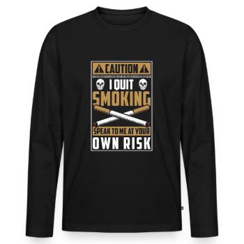 Ne fumez pas de tabac à la nicotine - T-shirt manches longues Premium bio Homme - noir - Devant - Nico (187cm)
