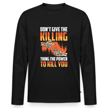 Nichtraucher Disziplin Nicht Rauchen Sucht - Männer Premium Bio Langarmshirt - Schwarz - Vorne - Nico (187cm)