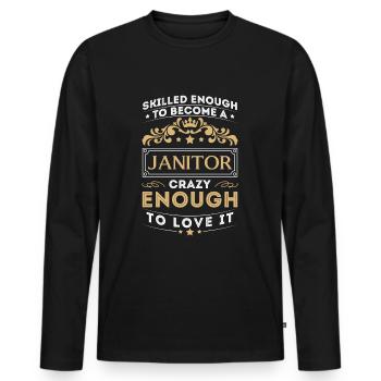 Artisan Gestionnaire immobilier Nettoyeur - T-shirt manches longues Premium bio Homme - noir - Devant - Nico (187cm)