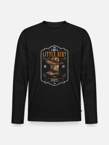 Country Texas Saddle - Men's Premium Organic Long Sleeve Shirt - black