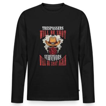 Cowboy Wild West Saddle - T-shirt manches longues Premium bio Homme - noir - Devant - Nico (187cm)
