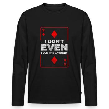 Kartenspiel Glücksspiel Blackjack All In - Männer Premium Bio Langarmshirt - Schwarz - Vorne - Nico (187cm)