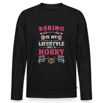 Bäckerei Konditor Backwaren Teig - Männer Premium Bio Langarmshirt - Schwarz - Vorne - Nico (187cm)