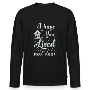 Colocataires du village des résidents du quartier - T-shirt manches longues Premium bio Homme - noir - Devant - Nico (187cm)
