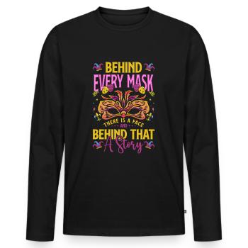 Festival de Costume de Masque Masqué - T-shirt manches longues Premium bio Homme - noir - Devant - Nico (187cm)