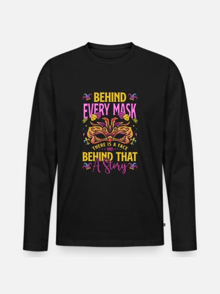 Mask Costume Festival Masked - Men's Premium Organic Long Sleeve Shirt - black