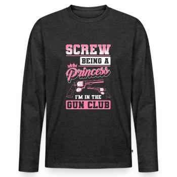 Schützenverein Munition Sportschütze - Männer Premium Bio Langarmshirt - Anthrazit meliert - Vorne - Nico (187cm)