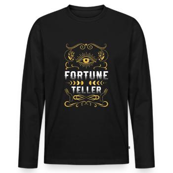 Boule de cristal Prédictions Clairvoyance Signes du zodiaque - T-shirt manches longues Premium bio Homme - noir - Devant - Nico (187cm)
