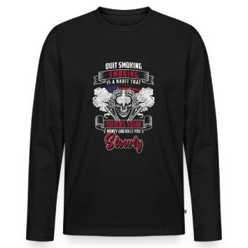 Non-Smoking Non-Smoking Cigarettes Non-Smoking - Men's Premium Organic Long Sleeve Shirt - black - Front - Nico (187cm)