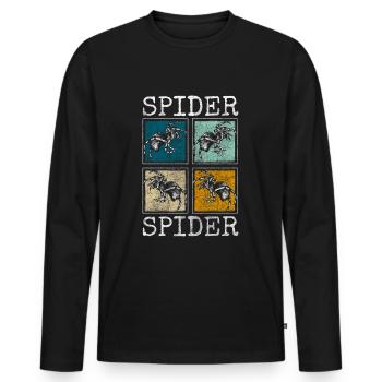 Toile d’araignée Arachnide chasseur phobie - T-shirt manches longues Premium bio Homme - noir - Devant - Nico (187cm)