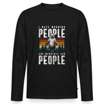 Chasse aux pattes de puissance du grizzli - T-shirt manches longues Premium bio Homme - noir - Devant - Nico (187cm)
