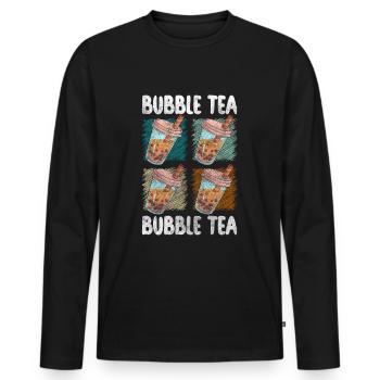 Bubble Tea Taiwan Sirup Erfrischung - Männer Premium Bio Langarmshirt - Schwarz - Vorne - Nico (187cm)