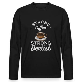 Spécialiste des dents Mâchoire - T-shirt manches longues Premium bio Homme - noir - Devant - Nico (187cm)