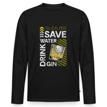 Drinks crash - Men's Premium Organic Long Sleeve Shirt - black - Front - Nico (187cm)