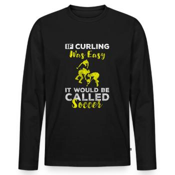 Curling Wipes - Men's Premium Organic Long Sleeve Shirt - black - Front - Nico (187cm)