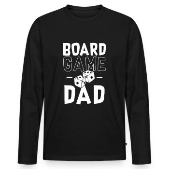 Board Game Dad - Dad Board Games Fan - Men's Premium Organic Long Sleeve Shirt - black - Front - Nico (187cm)