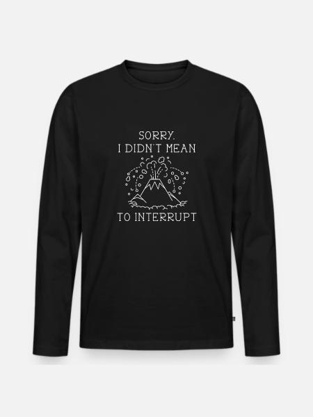 Interrupt-Vulkan - Männer Premium Bio Langarmshirt - Schwarz