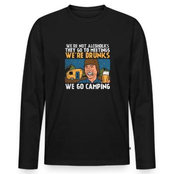 Wir sind keine Alkoholiker Sie gehen zu Treffen Wi - Männer Premium Bio Langarmshirt - Schwarz - Vorne - Nico (187cm)